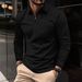 Pulse Cross-Border European And American Sports Casual Men's Waffle Long Sleeve Turn-Down Collar Polo Shirt Versatile_viptrois.com