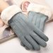 Women's Gloves Suede Women's Gloves Autumn And Winter Warm Fashion Cute Korean Style Touch Screen Plus Velvet Thick Cycling_viptrois.com