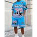 Men's Clothing 3D Street Hip Hop Summer Style Loose Two Piece Set Full Body Casual Sporty Letter Monogram For Formal & Casual_viptrois.com