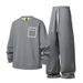 "Men's Casual Hoodie & Jogger Set – 300GSM Poly-Spandex Pullover With Straight-Leg Pants (Black/Medium Gray/Dark Gray) – Trendy Streetwear M-3XL"_viptrois.com