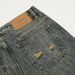 Men's Clothing Denim Loose Trousers For Men With Trendy Design, Back Pockets Decorated With Holes, Hand Worn Straight Leg Trousers_viptrois.com