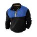 Spring And Autumn New Men's T Shirt Sweater Casual Sports Colorblock Long Sleeve Turtleneck Half Zipper Top_viptrois.com