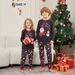 Christmas Santa Snowman Snowflake letters Christmas family suit printed homewear pajamas_viptrois.com