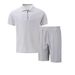 Men's Clothing Casual Polo Shirt And Shorts Set Solid Color Zipper Short Sleeve T-Shirt_viptrois.com