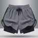 Men's Clothing Summer Sports Shorts Men's Quick Drying Running Basketball Training Fitness Mid Length Pants With Lining High Elastic_viptrois.com
