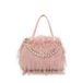 Women's Bags Autumn And Winter New Turkey Feather Plush Crossbody Bag Solid Color Versatile Large Capacity Handbag Pearl Chain Women_viptrois.com