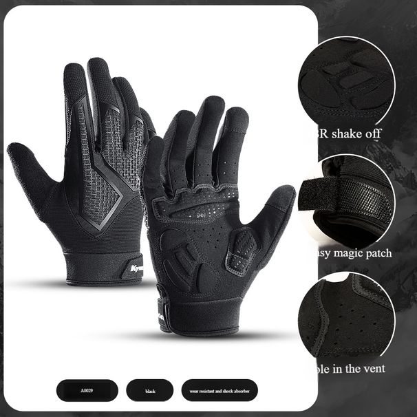 Outdoor sports cycling anti-slip shock absorbing gloves Men's breathable touch screen cycling gloves_viptrois.com