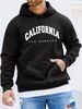 Men's Autumn And Winter Casual Fashionable Loose Hooded Sweatshirt With California Letter Pattern Printed Warm Long Sleeved Pullover_viptrois.com