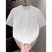 Heart-shaped Embroidered T-shirt, Men's Short-sleeved, Summer Trendy Brand, Elastic, Slimming And Versatile T-shirt_viptrois.com