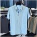 Men's Clothing Seamless Scissor Collar Polo Shirt Short Sleeved T Shirt Lapel Breathable Casual Tops_viptrois.com