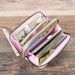 Wallet Card Cases Ladies Wallet Large Capacity Small Fresh Fashion Flower Print Hardware Accessories Pu Trendy Clutch Bag_viptrois.com
