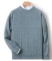 Men's 100% Pure Wool Sweater (Crewneck, Breathable & Anti-Pilling, Stone Green/Beige/Light Grey/Light Blue/Dark Camel/Camel, S-XXXL)_viptrois.com