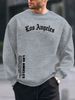 Men's Loose Casual Fashion Classic Los Angeles Letter Pattern Printed Round Neck Long Sleeved Sportswear For Autumn And Winter_viptrois.com