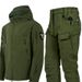 Russian Camouflage Shark Skin Jacket Suit Plus Velvet Waterproof Tactical Men's Clothing Outdoor Sport Wear Ruins_viptrois.com