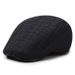 New Autumn Winter Beret For Men, Middle-aged And Elderly Forward Cap, Plaid Pattern Breathable Warm Hat_viptrois.com