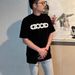 Zhu Zhixin Same Style Short Sleeve GOODBRAND Hollow Color Diamond Foam Print GOOD Unisex Couple T-Shirt_viptrois.com