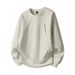 Men's Fleece-Lined Heavyweight Sweatshirt, Oversized Streetwear Pullover With Letter Print (Black, Dark Grey, Grey Green)_viptrois.com