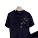 2025 New Bamboo Embroidered Short Sleeve T-shirt Summer Korean Edition Trendy Brand Casual Men's Top Printed_viptrois.com