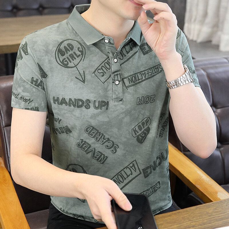 2025 Summer New Youth High End Fashion Casual Leading Short Sleeved T-shirt Men's Polo Bottom Shirt_viptrois.com
