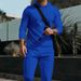 Men's Casual Suit Outdoor Long Sleeve Hooded Pants Set Solid Color Waffle Pattern_viptrois.com