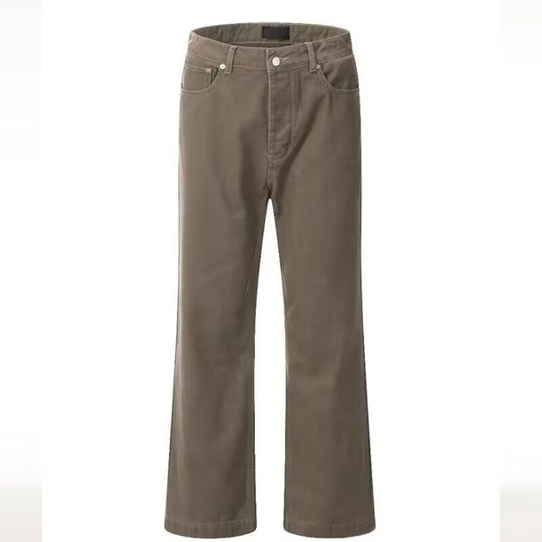 High Street INS Style RO Wind Wide-Leg Distressed Washed Flared Stacked Floor-Length Jeans Pants_viptrois.com