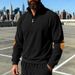 Cross-border American Autumn And Winter Outdoor Men's Loose Stand-up Collar Ami Kaji Commuter Corduroy Zipper Sweater_viptrois.com
