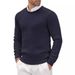 "Men's Slim-Fit Cable Knit Sweater – Classic Round Neck Pullover With Textured Design (Black/Navy/Beige, M-3XL)"_viptrois.com
