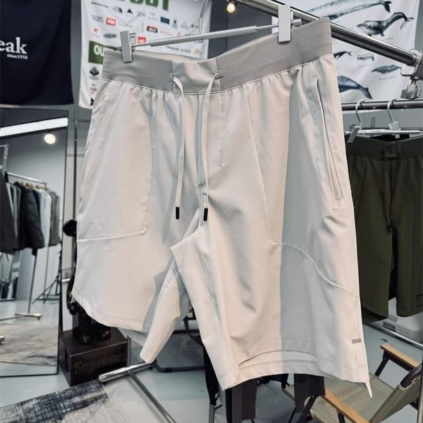 Light Gray Quick-Dry Sports For Men, Summer Thin Cool Breathable Five-Point Shorts, Outdoor Running Straight-Leg_viptrois.com