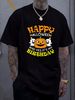 Happy Halloween It's My Birthday Born On Girl Boy Party T-Shirt Stylish Top For Everyday Wear Soft Comfortable Designer Clothes Fashion Women Top Graphic Tees Unisex Slightly Women Breathable T-Shirt For Women Casual Stretched Graphic Summer Versatile_viptrois.com
