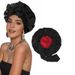 Popular double layer satin nightcap bow ribbon round hat silk beauty hair care hat wide brim hat_viptrois.com