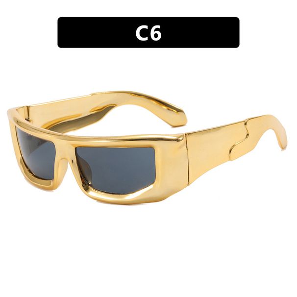 Y2K Personality Square Cyberpunk Sunglasses Hip Hop Concave Sunglasses Square Sunglasses_viptrois.com