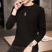 Pure Cross-Border Foreign Trade Dropshipping Bark Pattern Jacquard Round Neck Thin Knitted Sweater 2025 Spring Autumn_viptrois.com