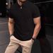 Men's Performance Knit Polo Shirt – Breathable Semi-Zip Sport Top (White/Grey/Khaki/Black/Navy) – S-XXXL_viptrois.com