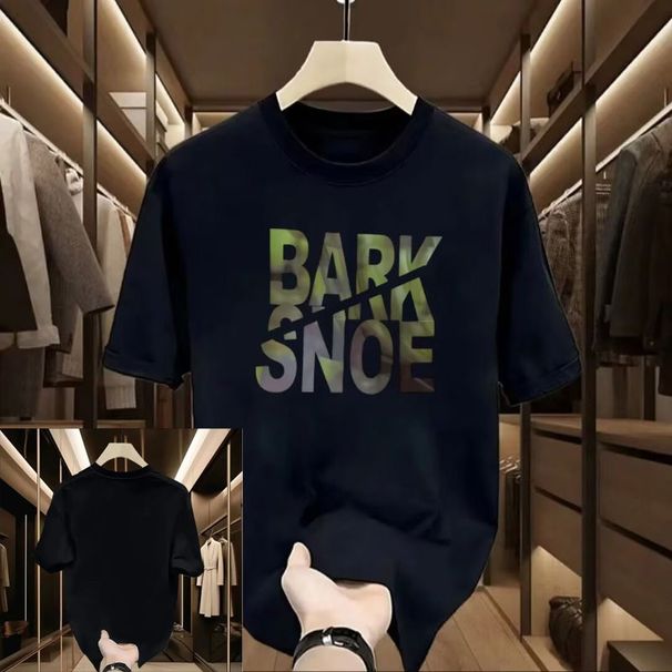 Summer Fashion Casual Short Sleeved Men's T-shirt Fashion Brand Slim Fit Heavy Pure Cotton Men's T-shirt Versatile Round Neck Men's Top_viptrois.com
