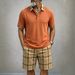 Men's Clothing Men's Summer Shirt And Plaid Shorts Set Casual Two-Piece Outfit Style For Formal & Casual_viptrois.com