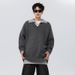 Collar Solid Color Knitted Sweater For Men, Versatile, Trendy And Casual Design, Long Sleeved_viptrois.com