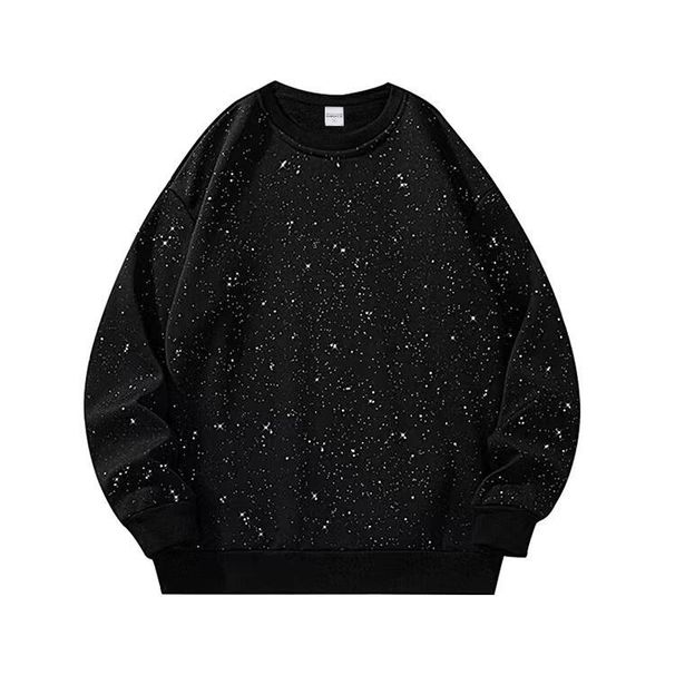 Men's Clothing Unisex Cotton Blend Hoodie With Starry Print - Relaxed Fit, Long Sleeve, Casual Streetwear For Men & Women_viptrois.com