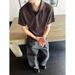 Italian One Piece Collar Button Summer Loose Knitted Short Sleeved Men's And Women's T-Shirt Breathable Polyester High End_viptrois.com