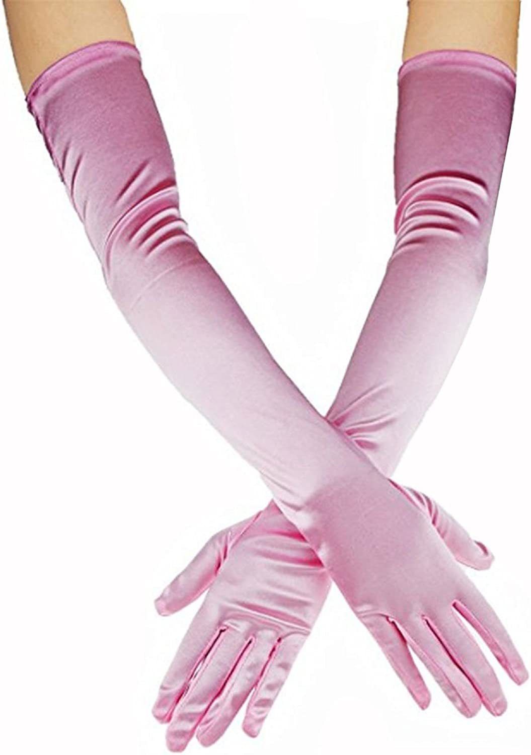 Unisex Satin gloves, long dress satin gloves, wedding performance ball gloves clothing accessories, dance gloves_viptrois.com