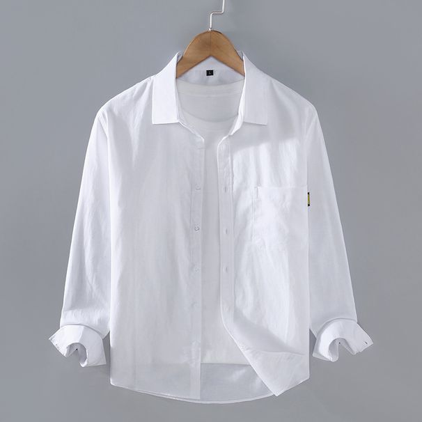 Cotton Oxford Spun Shirt Men's Long Sleeved Spring And Autumn Jacket Design Sense Loose Casual Shirt Men_viptrois.com