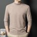 Pure Fine Knit Long Sleeve Wool Men, Thickened Warm For Autumn And Winter, Half Turtleneck, Solid Color Base Shirt, Inner_viptrois.com