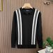 Men's Premium Color Block Knit Polo Shirt - Long Sleeve Casual Pullover With Striped Design, Autumn Winter Fashion Top_viptrois.com