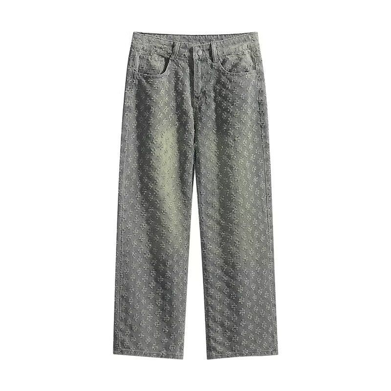 Men's Clothing Versatile Spring And Autumn Jacket Jacquard Casual Trend Lapel Shirt Wide Leg Pants_viptrois.com