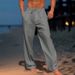 Men’s Clothing Men's Linen Trousers Summer Beach Pants Front Pocket Solid Color Comfortable Breathable Casual Daily Vacation Basic Style_viptrois.com