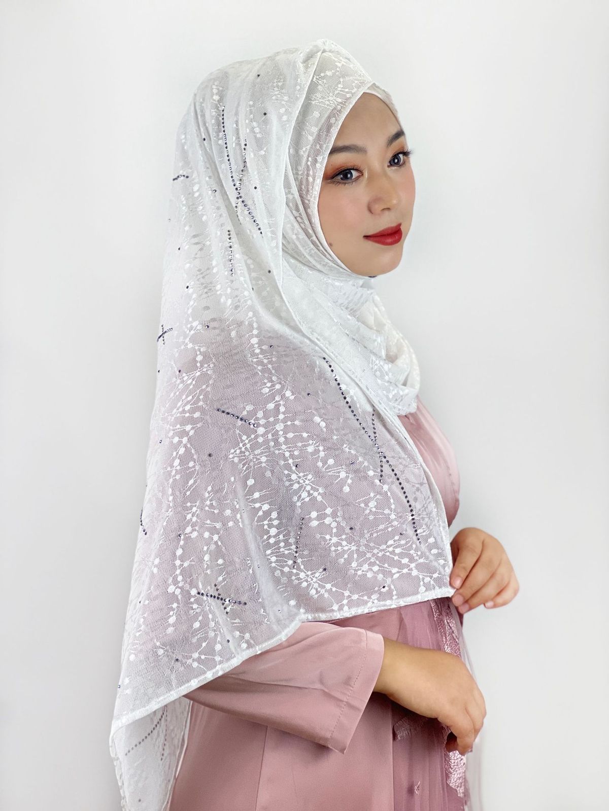 Women's Hijab ladies' headscarf hot diamond long scarf grid pattern diamond ladies' headscarf scarf_viptrois.com