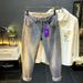 Men's Clothing Retro High Grade Gray Jeans Autumn And Winter Slim Fit Straight Leg Trendy High End Casual Pants_viptrois.com