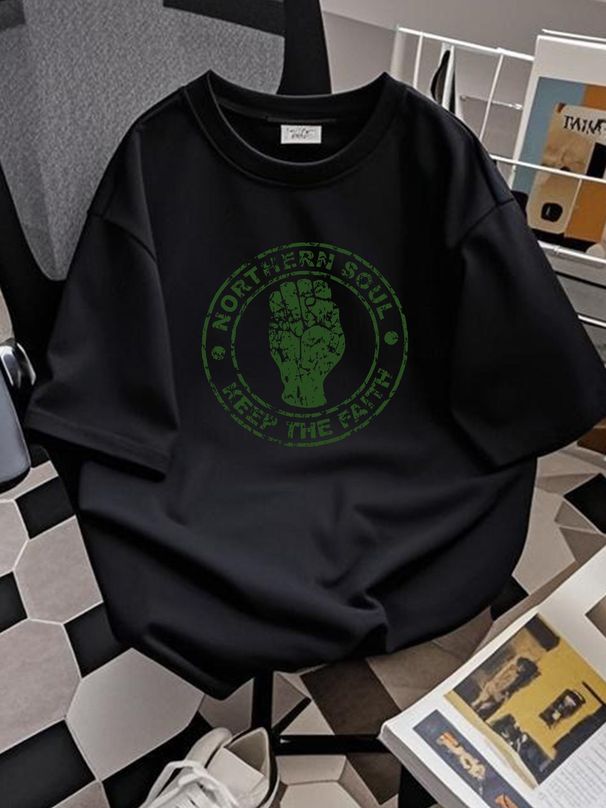 Northern Soul OFFICIAL T-Shirt Keep The Faith Wigan 90's Dance Music Club SALE Streetwear Summer Breathable Comfortable Slightly Stretched Soft_viptrois.com