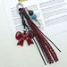 Red Bow Tie Bag Pendant, Braided Rope Keychain_viptrois.com
