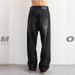 Men's Black Distressed Rhinestone Jeans - Loose Fit Streetwear Denim Pants With Star Embellishments_viptrois.com