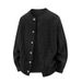 Pure 2025 Autumn Winter Round Neck Thick Jacquard Loose Acrylic Knitted Cardigan For Men Youthful And Energetic_viptrois.com